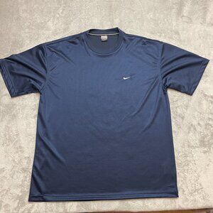 Vintage Y2K Nike Silver Tag T-Shirt Swoosh Stitched Navy Blue - Size Men’s 2XL